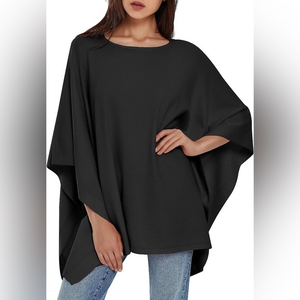 Black OSFM Poncho Swim Coverup With Armholes‎